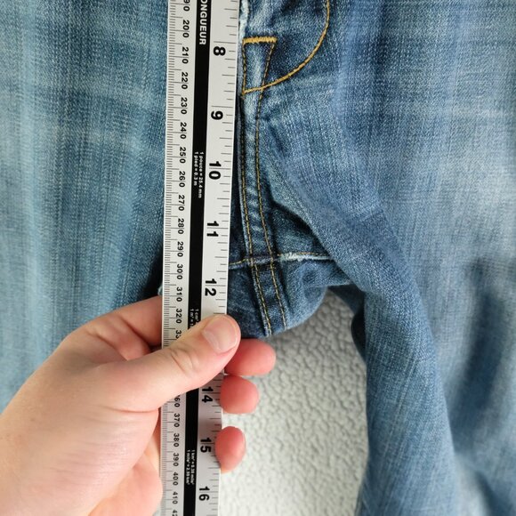 Agave Denim Jeans Mens 36X32 Blue Stone Wash Whiskers Lightweight Straight Leg - Picture 7 of 11